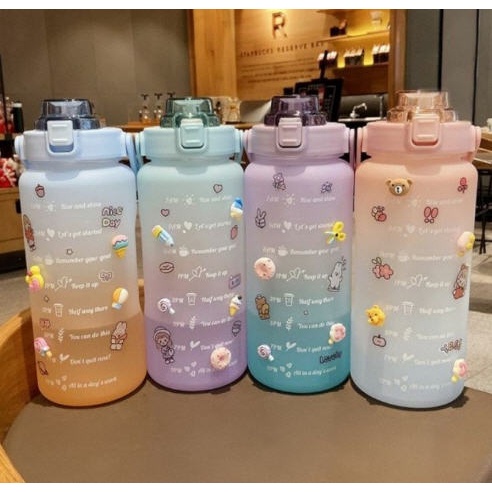 ZIKI SHOP Botol Viral 2 Liter/ Botol Air Minum Viral 2 Liter 2000ML