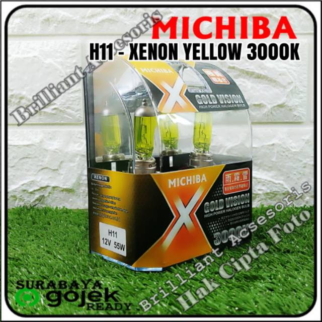 MICHIBA - Xenon Yellow Halogen - H3 / H4 / H7 / H8 / H11 / HB3 / HB4 / PS24 / H27 / 9012 HIR2