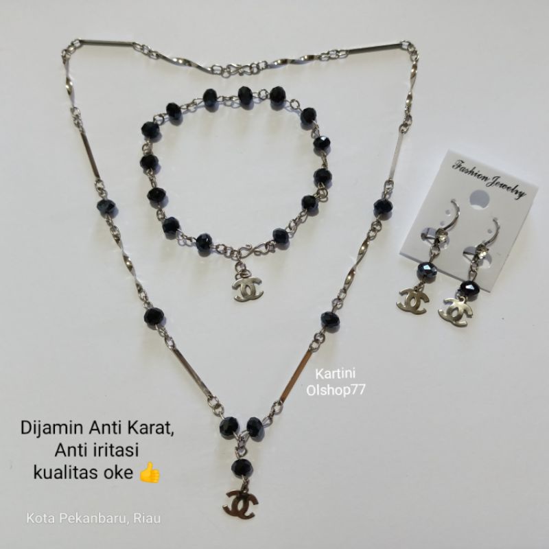 [ BISA COD ] SET KALUNG CRYSTAL Channel