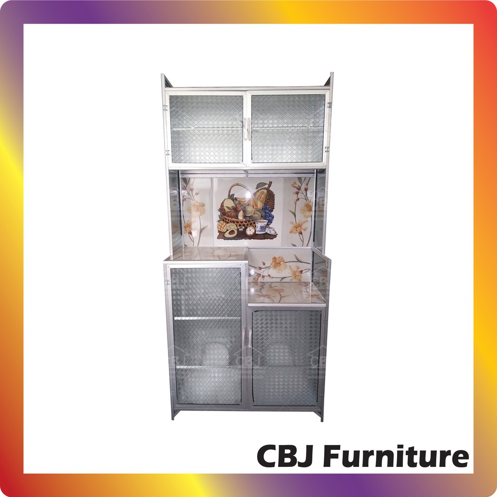 Rak Piring Aluminium Magic Com 2 Pintu - Khusus Jabodetabek