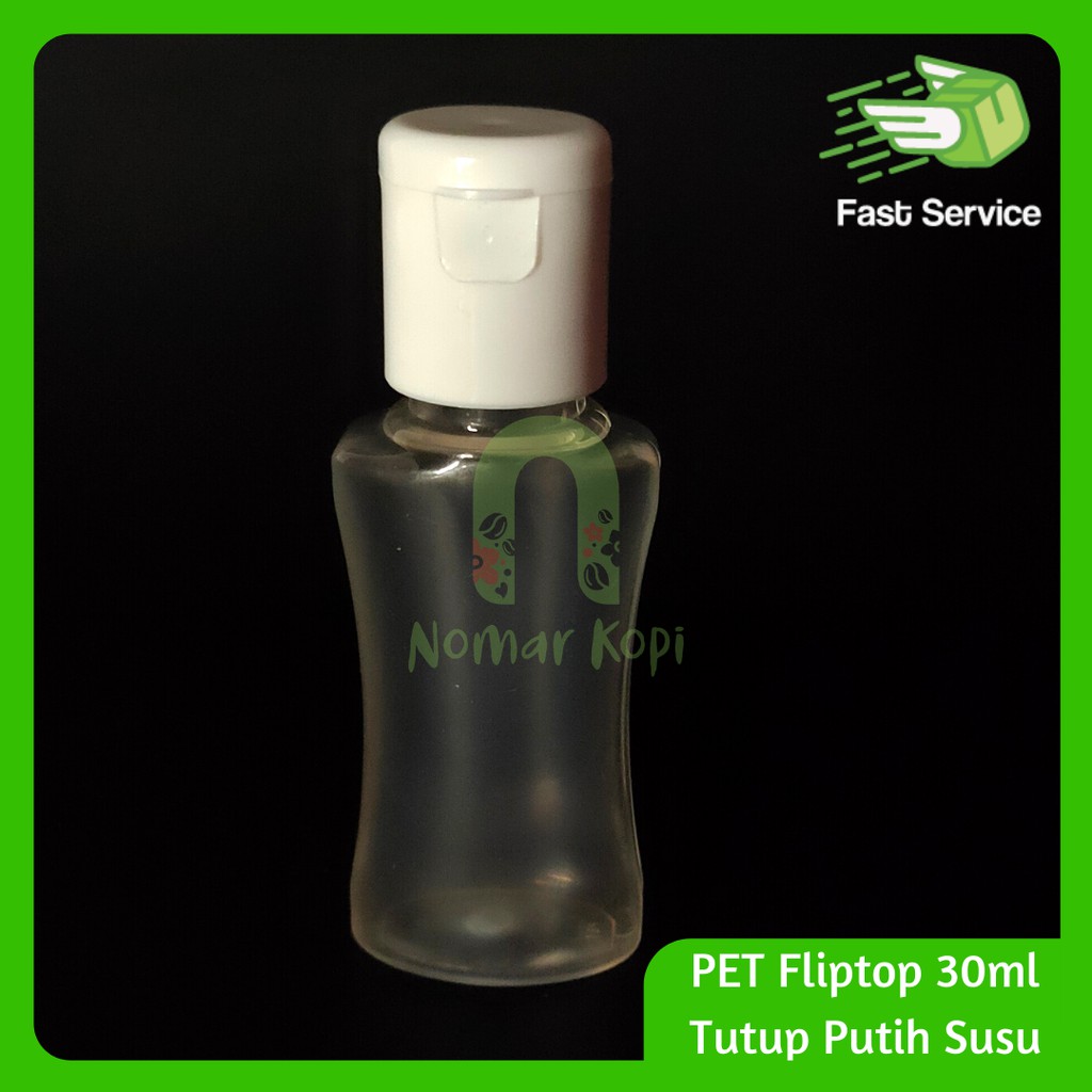 Botol PET 30ml Fliptop Bening Tutup 2 Tone Hand Sanitizer Sabun Lotion Toner HARGA GROSIR!