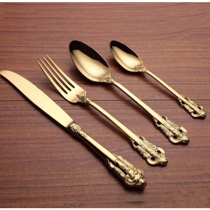 Royal Vintage Cutlery Set / Sendok Garpu Pisau Set / Gold Emas Mewah masih banyak