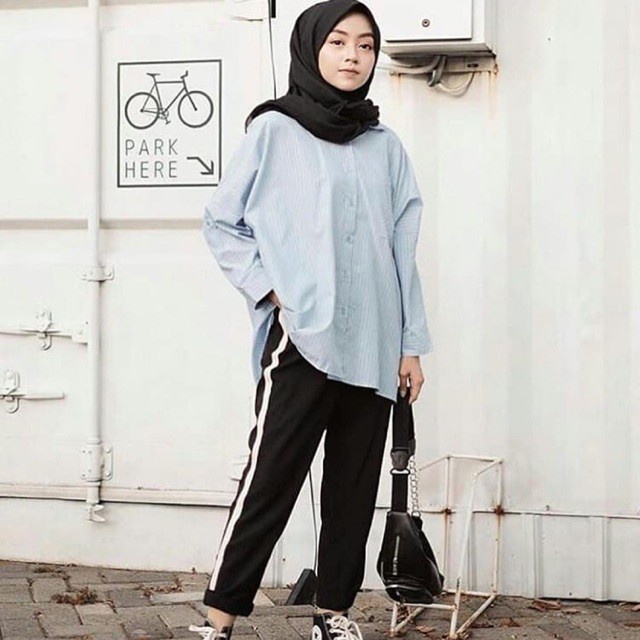Szara Pants | Celana Panjang ara | Celana ara Lis Putih | Celana Murah | Celana Polos Side Stipe Pants