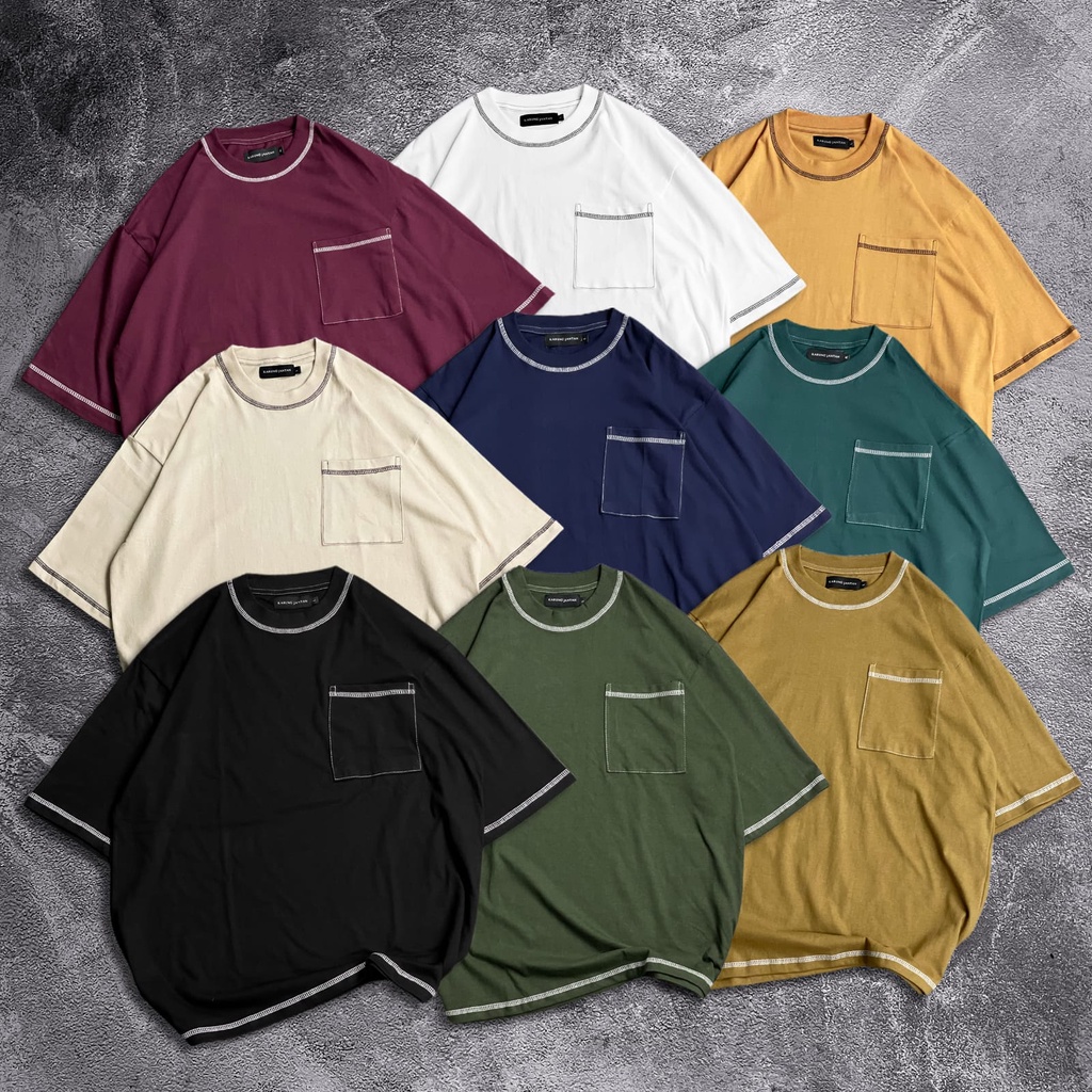 “ POLOS POCKET LIST 1 ”  OVERSIZE T-SHIRT / BAJU KAOS OVERSIZE POLOS POCKET LIST PRIA