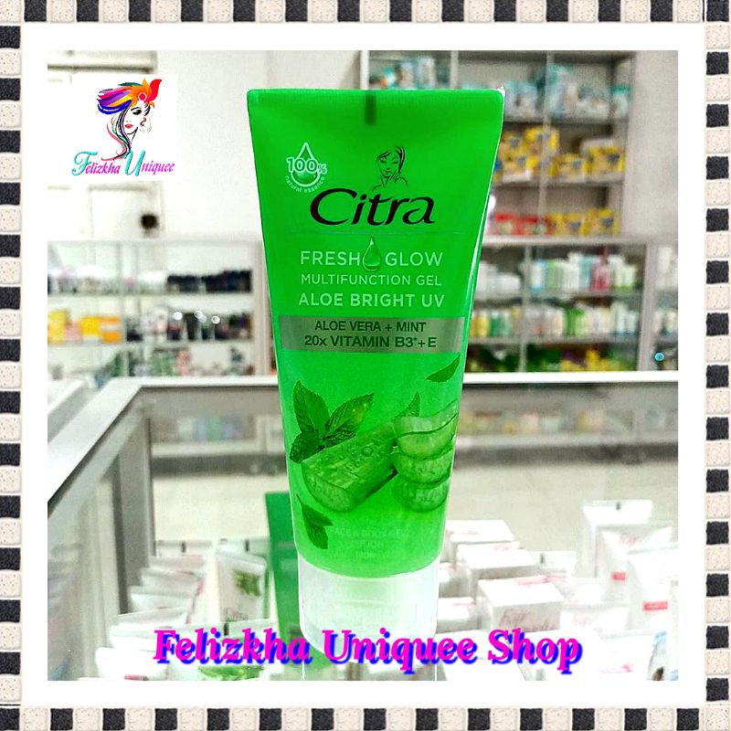 Citra Fresh Glow Multifunction Gel UV 180 ml Besar Aloe Bright UV Aloevera Aloe Vera Lidah Buaya dan