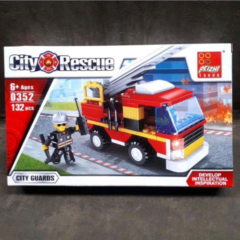 Brick Lego Susun Mobil Pemadam Kebakaran City Rescue