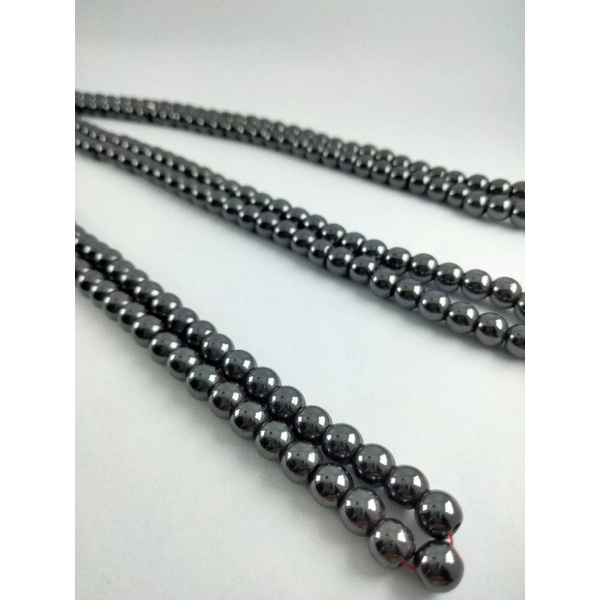 Batu Magnet Bulat Hitam 6 mm Bahan Untuk Membuat Kalung Gelang Aksesoris Kerajinan Tangan DIY