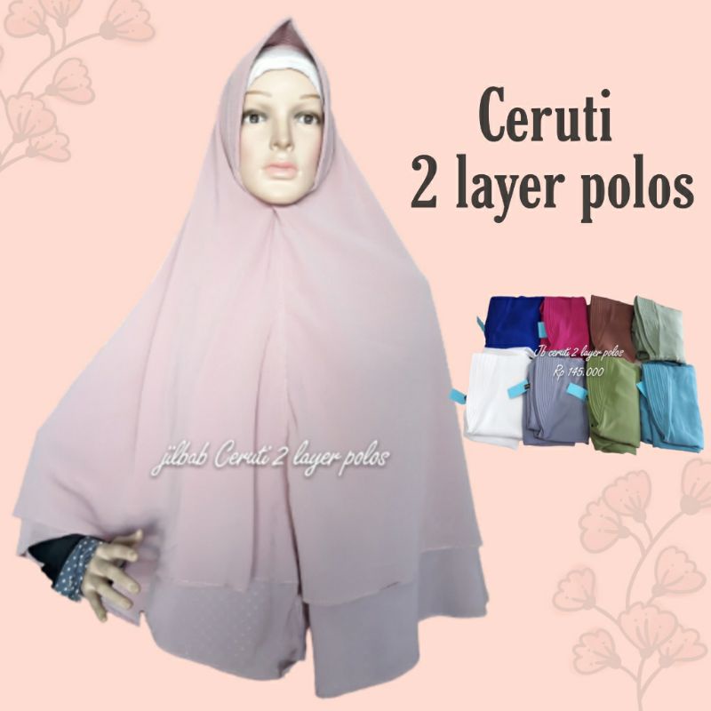 Jilbab Ceruti 2 Layer Polos