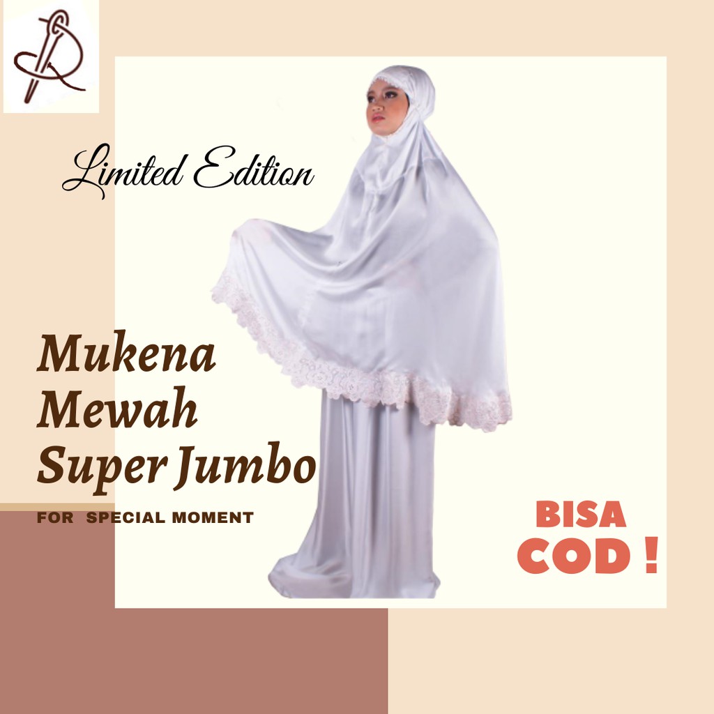 MUKENA MUKENAH BORDIR MEWAH PREMIUM MAHAR SESERAHAN NIKAH - PUTIH