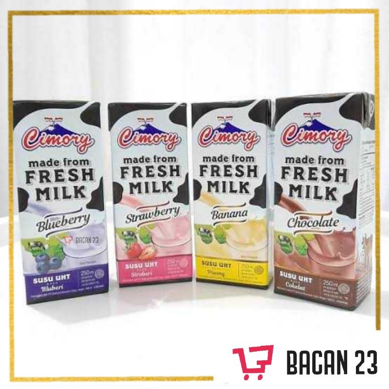 Cimory Susu Segar UHT (250ml) - (Blueberry - Strawberry - Banana - Matcha - Chocolate) / Bacan23