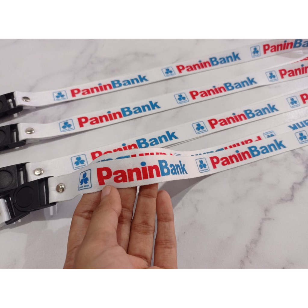 

Lanyard PANIN BANK WHITE | custom logo | print lanyard - gantungan hp - holder - yoyo logo