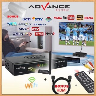 【Garansi 1 Tahun】Advance STP Set Top Box TV Digital Receiver Penerima Siaran Full HD/kabel HDMI/STB Wifi Bisa Youtube DVB-T2