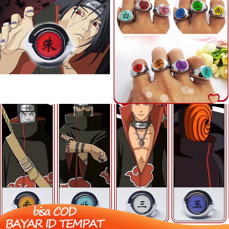 COD✨Cincin Cosplay Anime Akatsuki Itachi Pain Orochimaru Untuk Korea Fashion Impor Murah Pria Wanita