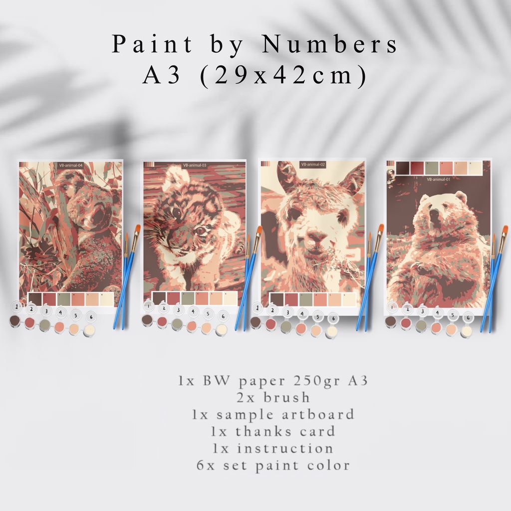 

Paint By Number Kit A3, ANIMAL SERIES