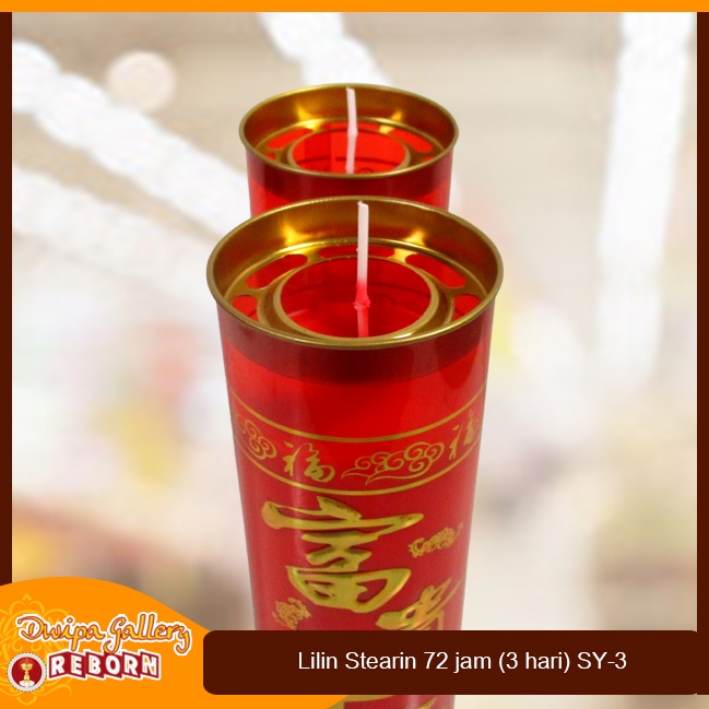 Lilin Stearin Doa Puja Sembahyang Merah 72 jam (3 hari)