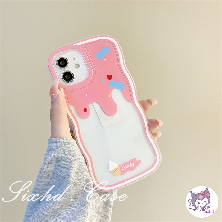 Redmi 12C 11A 10C 9T 9C Note 12 11s 11 10 9 8 Pro 10A 10 9A 9  A2 A1 Xiaomi 11Lite 12T 12Lite 11T 10T Poco M3 F3 X5 X4 X3 Pro Colorful ice cream Wavy Edge Lens Protection Phone Case Soft Cover