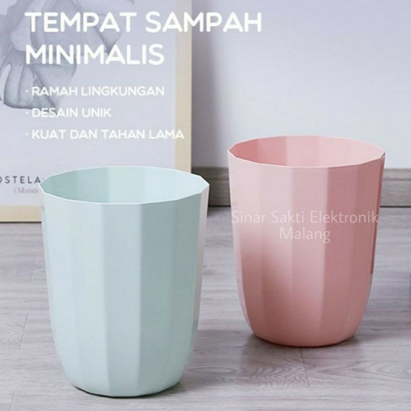 Tempat Sampah Minimalis Modern Plastik Trash Can Dust Bin Keranjang Besar Malang