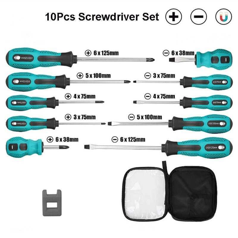 Obeng Set Reparasi Magnetic Head 10 in 1 - SK804 - Green