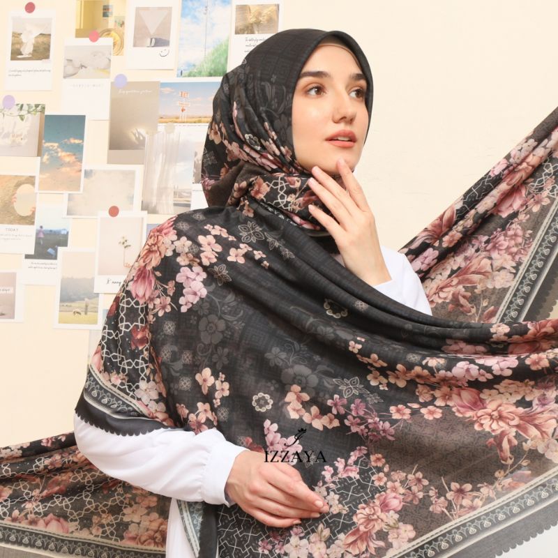 Hijab krudung segi empat segiempat square Naraya Series hijab motif batik motif bunga Ultrafine Voal