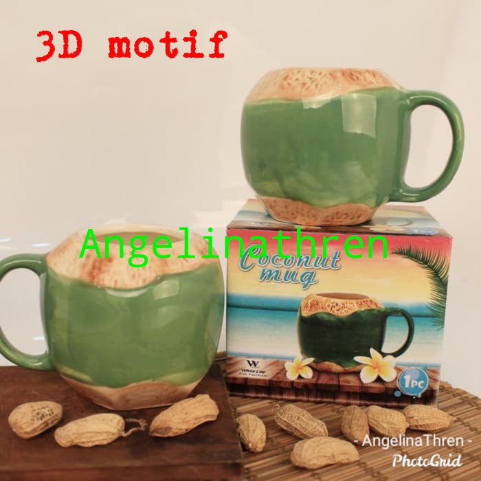 Gelas kelapa 3D set 1PC / cangkir kelapa 3D