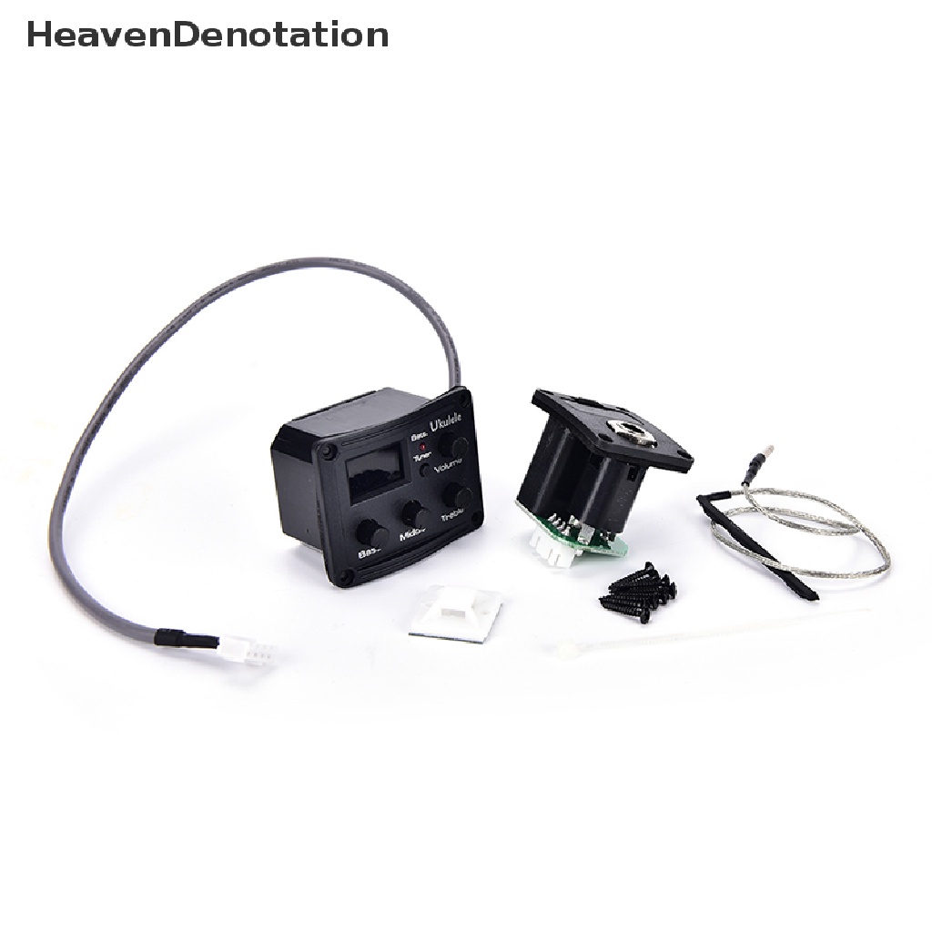 [HeavenDenotation] Ukulele Ukelele Piezo Pickup Preamp 3-Band EQ Equalizer Tuner System LCD Display