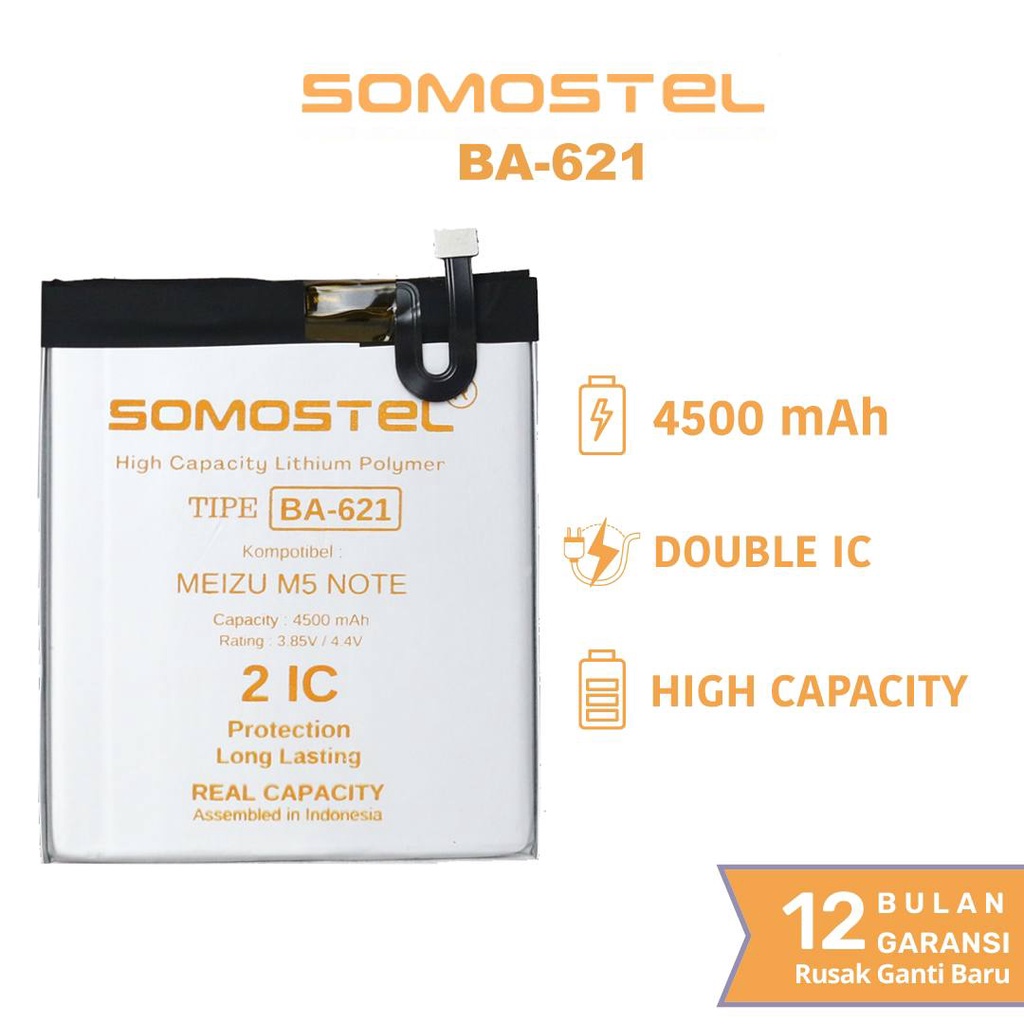 Somostel - BA621 Meizu M5 Note Batre Batrai Baterai