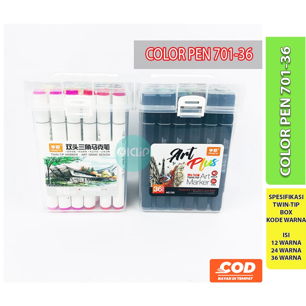 

ICLIPSTATIONERY Twin Marker Dual Tip Color Pen Spidol Warna Spidol Marker
