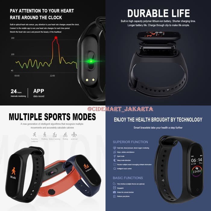 SMARTWATCH M4 / SMARTBAND M4 bracelet SMART WATCH JAM TANGAN MI BAND 4