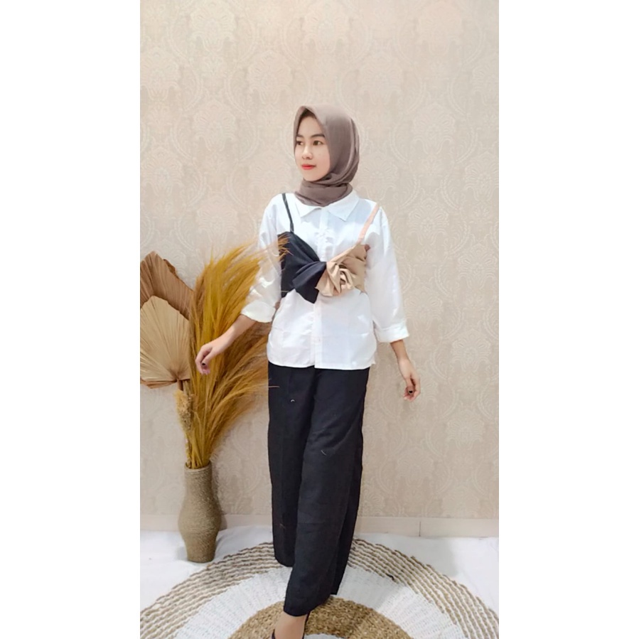 Tq88indonesia Baju Kemeja FASHION Magnolia Top / Magnolia Shirt / Atasan Kemeja Muslim Wanita Terlaris / Kem Cewek / Ootd Terbaru / Outfit Kekinian / Pakaian Casual Wanita