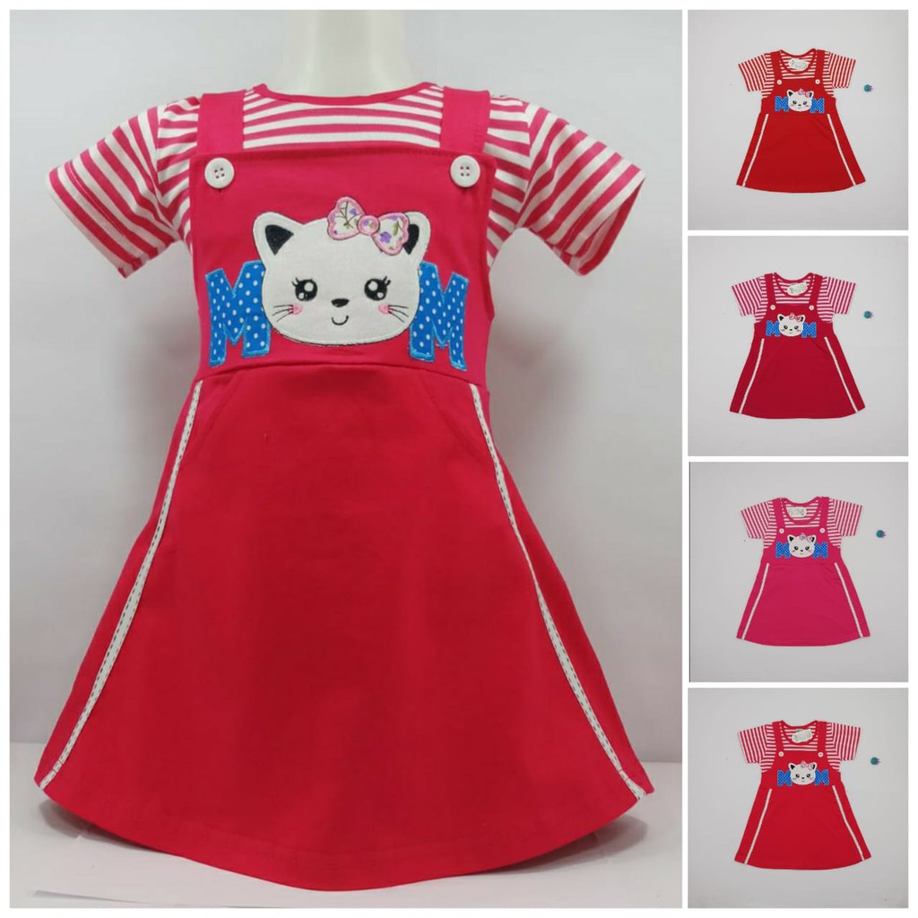 Baju Anak Cewek Perempuan Dress Overall Usia 1 2 3 4 5 6 7 8 Tahun