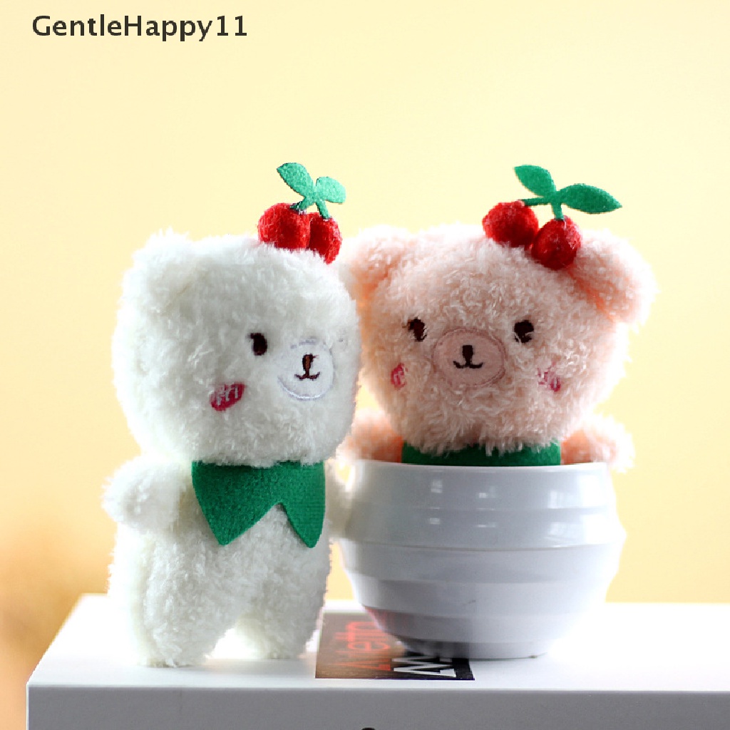 Gentlehappy Cute Plush Cherry Bear Rabbit Mainan Mewah Gadis Ransel Liontin Gantungan Kunci id