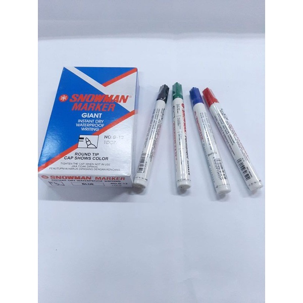 

SPIDOL SNOWMAN MARKER G-12 HITAM.MERAH.BIRU.HIJAU