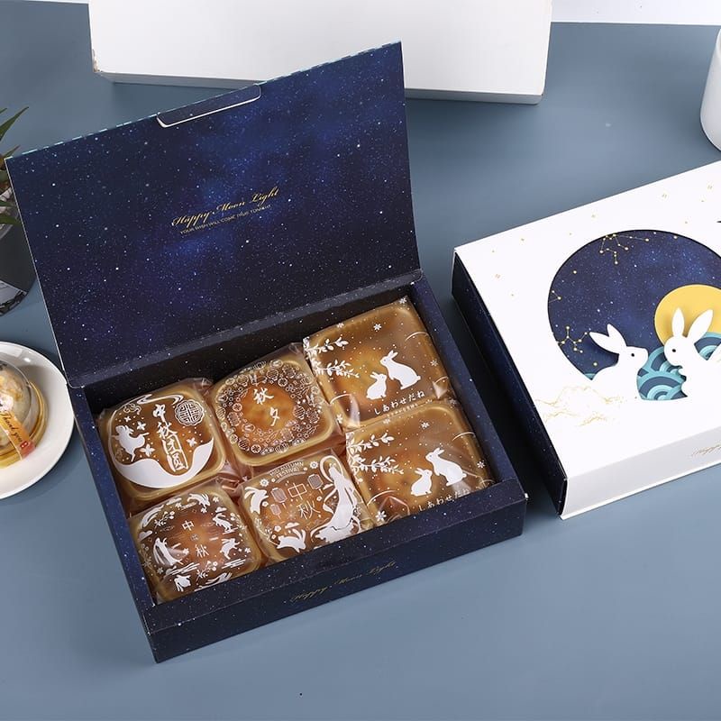 BOX MOONCAKE NASTAR PIA SERBAGUNA BLUE WHITE RABBIT BK-63