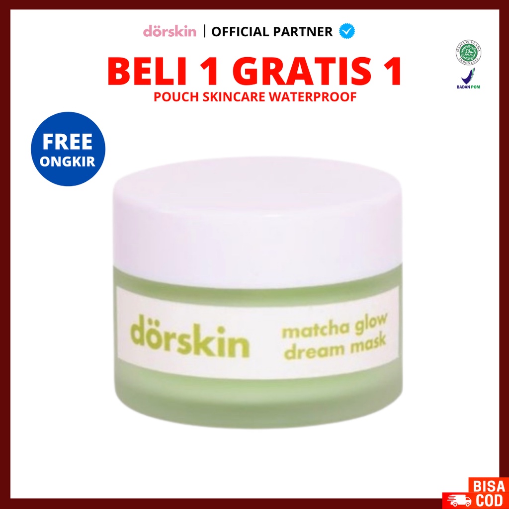 [ FREE GIFT ] Dorskin Matcha Glow Dream Sleeping Mask Brightening Masker, Krim Tidur BPOM