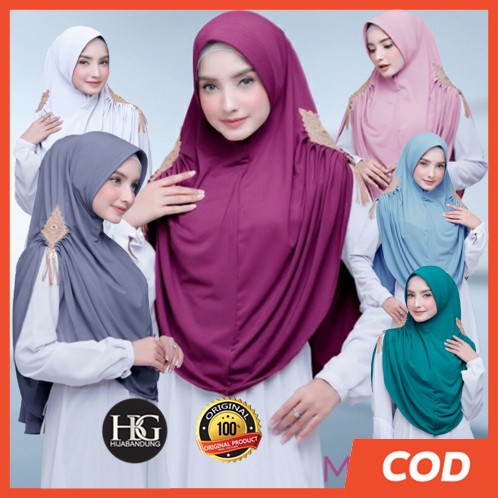 Jilbab Khimar Syari Renda Brukat Import Jersey Zoya Premium Original