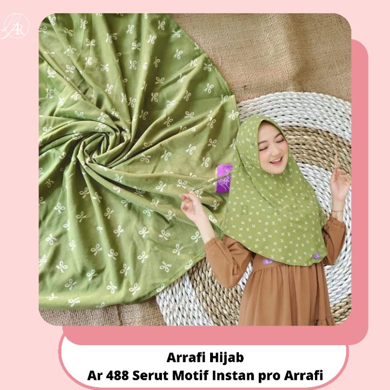 Arrafi Jilbab Hijab Kerudung Bergo Instan Serut Motif Kode Ar 488 Terlaris Terbaru Bisa COD Elzatta