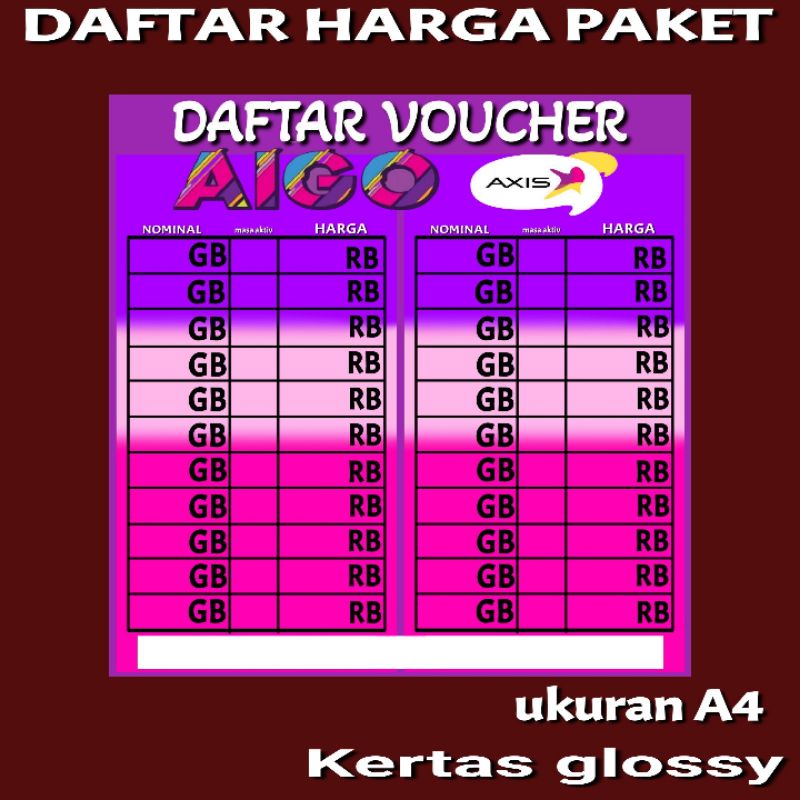 

DAFTAR HARGA PAKET DATA KONTER DAN PHONCEL FG1