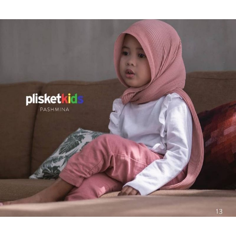 Pashmina Plisket anak pashmina Pliskit kids 2-10th