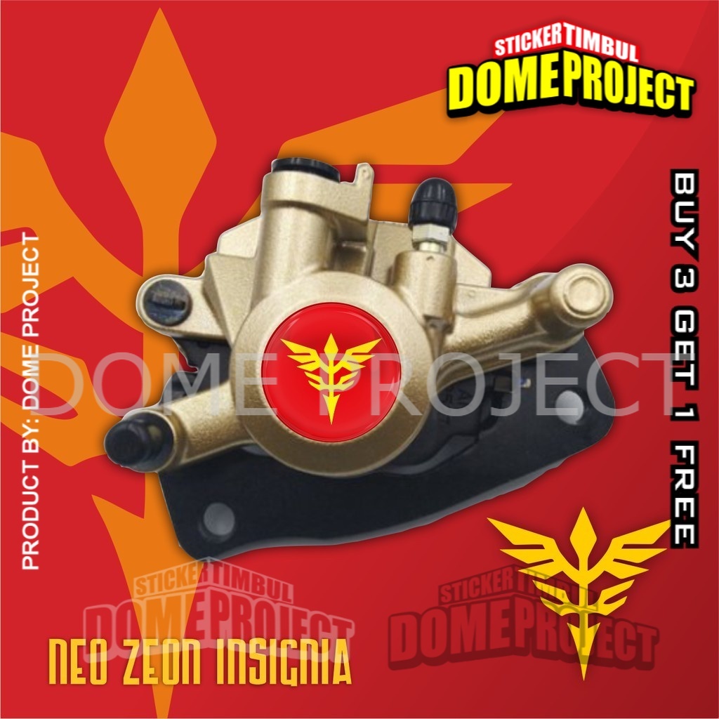 STIKER MOTOR EMBLEM 3D LOGO ANIME GUNDAM ZEON KALIPER REM AKSESORIS YAMAHA HONDA SUZUZI KAWASAKI AESTHETIC KEREN