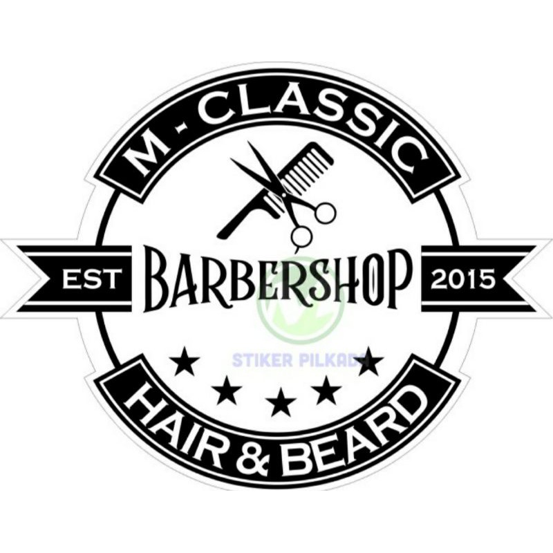 

STIKER VINYL CLASSIC BARBERSHOP 50x40CM
