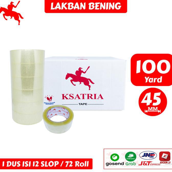 

Lakban Bening Ksatria Tape 100 Yard (1 Dus) Leovivi96Out