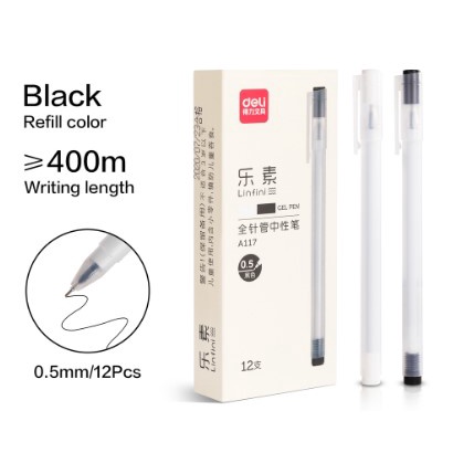 

Gel Pen Pulpen Gel warna Hitam 0.38mm 0.5mm