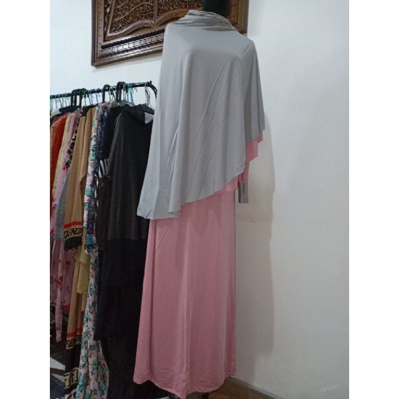 gamis set pink abu