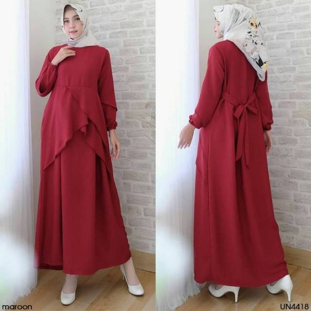 GAMIS LAPIZ LAYER CREPE FIT TO L GAMIS WANITA ORI DRESS MUSLIM FASHION TERBARU ORIGINAL REALPICT