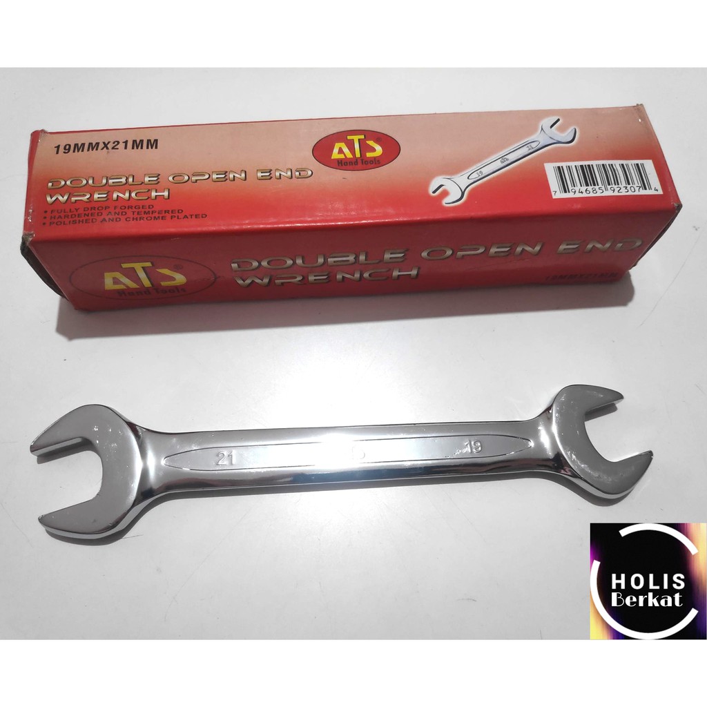 Kunci Ring Pas Double / Double Open Spanner 19 mm x 21 mm ATS