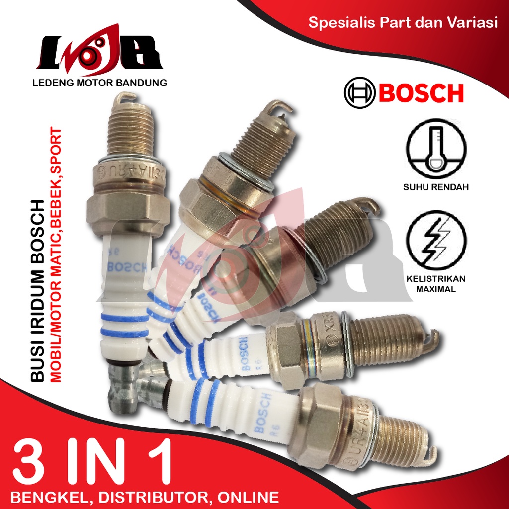 Bosch Busi Iridium Motor Mobil Matic Bebek 4T 2T Spark Plug Racing Universal Original Part