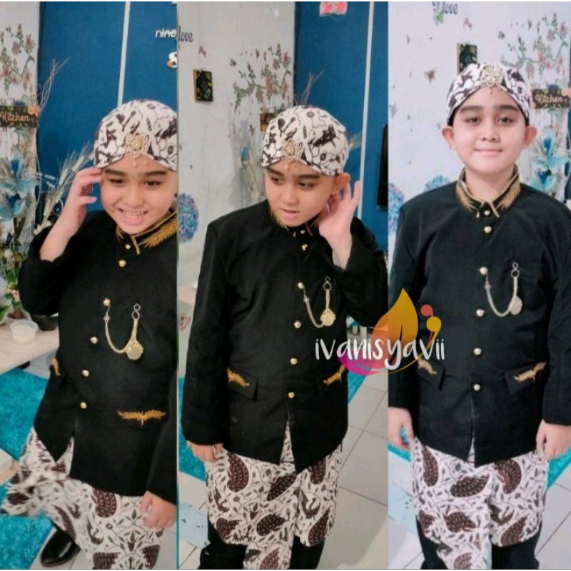 Sapit Urang + Blangkon Anak, Motif Sido Asih Cilik