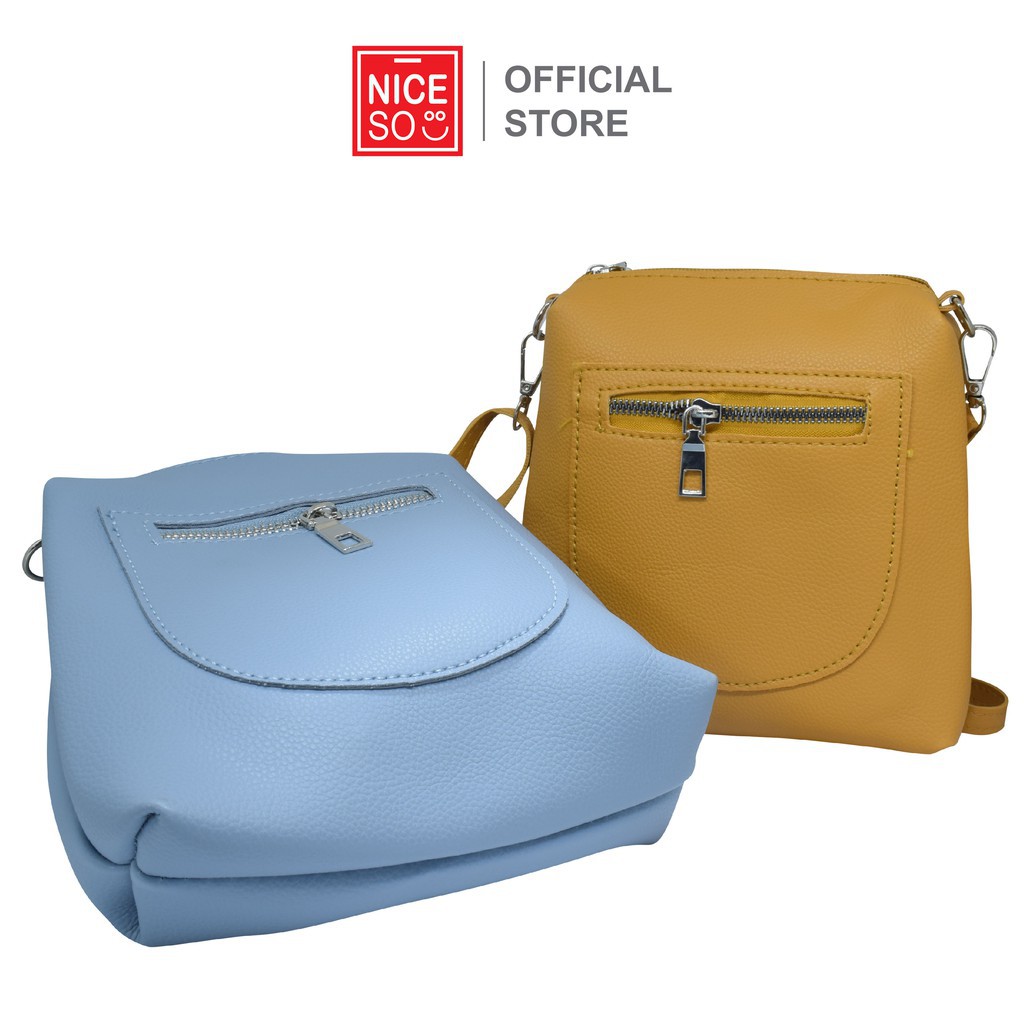 NICESO Official Bag Crossbody QW06 / Sling Bag / Tas Wanita / Ready Warna Grey / Abu-abu