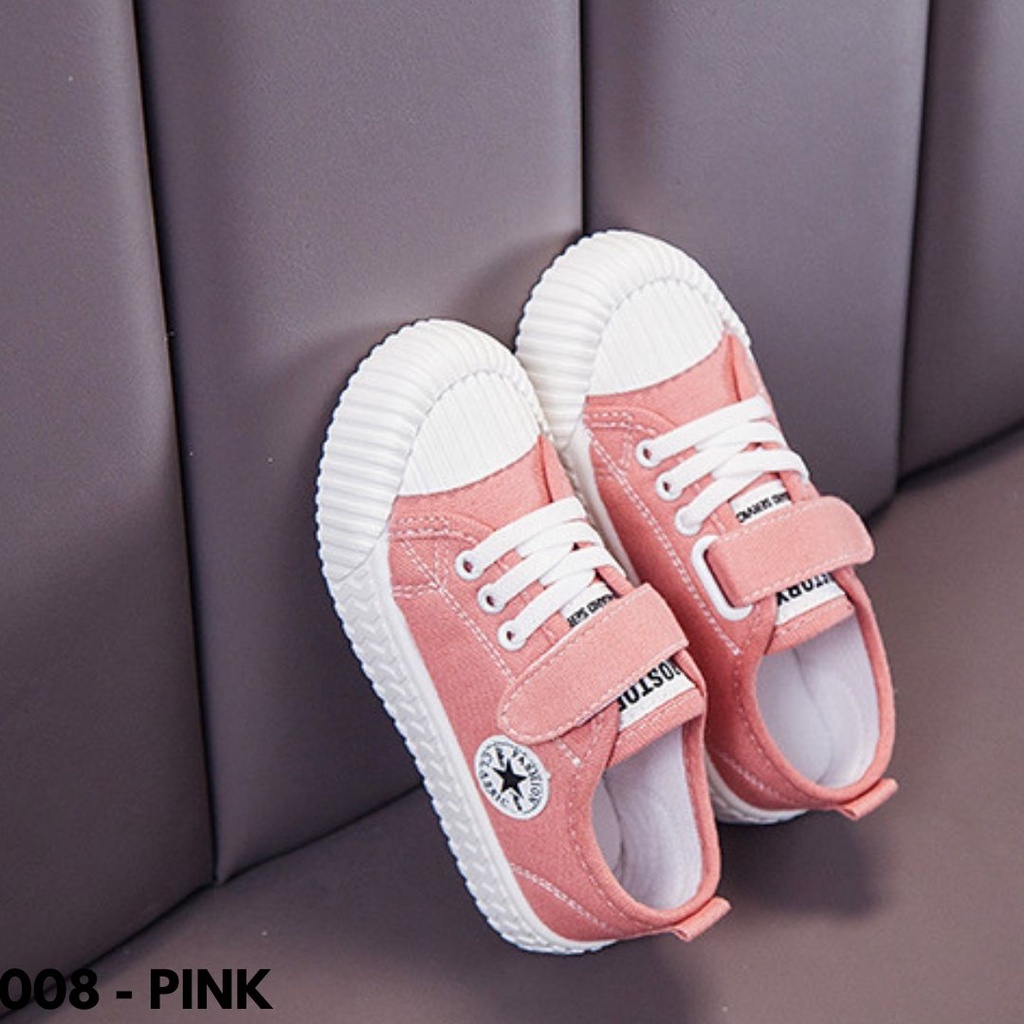 SEPATU VELCRO TALI ANAK BAHAN KANVAS LEMBUT ELASTIS ANTI SLIP KASUAL MODIS GAYA KOREA 008SEPATU