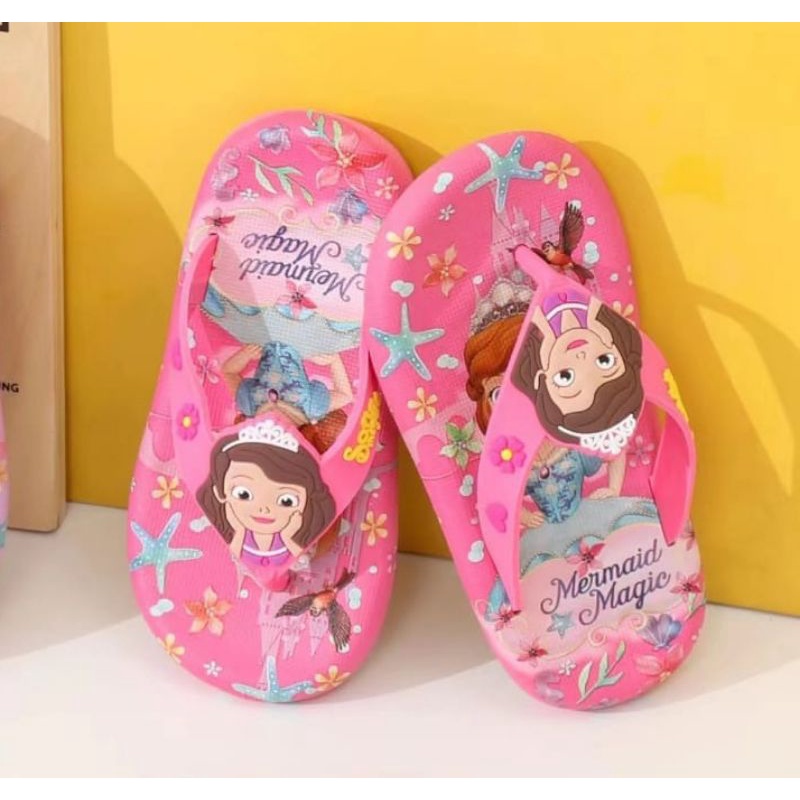 SANDAL JEPIT ANAK PEREMPUAN MOTIF MARMAID MAGIC SANDAL ANAK CEWEK IMPORT NYAMAN